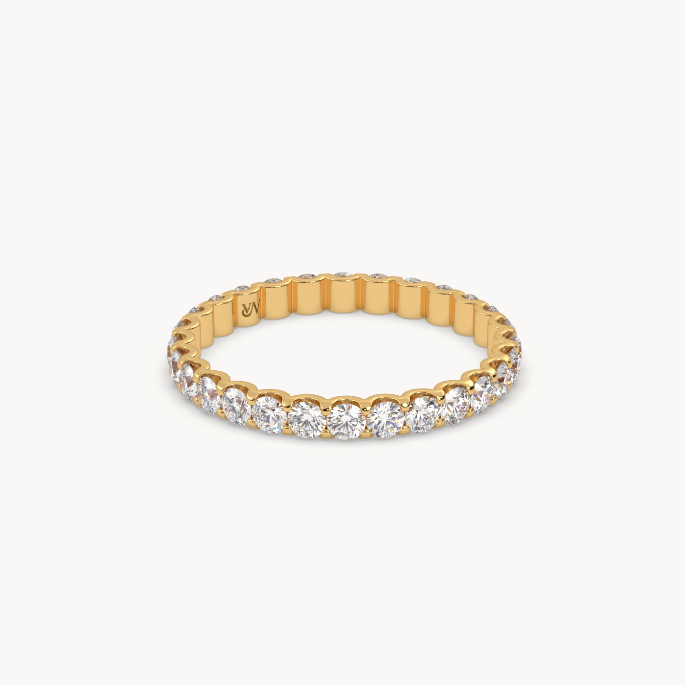 18k yellow gold  round cut diamond eternity ring – 1ct total