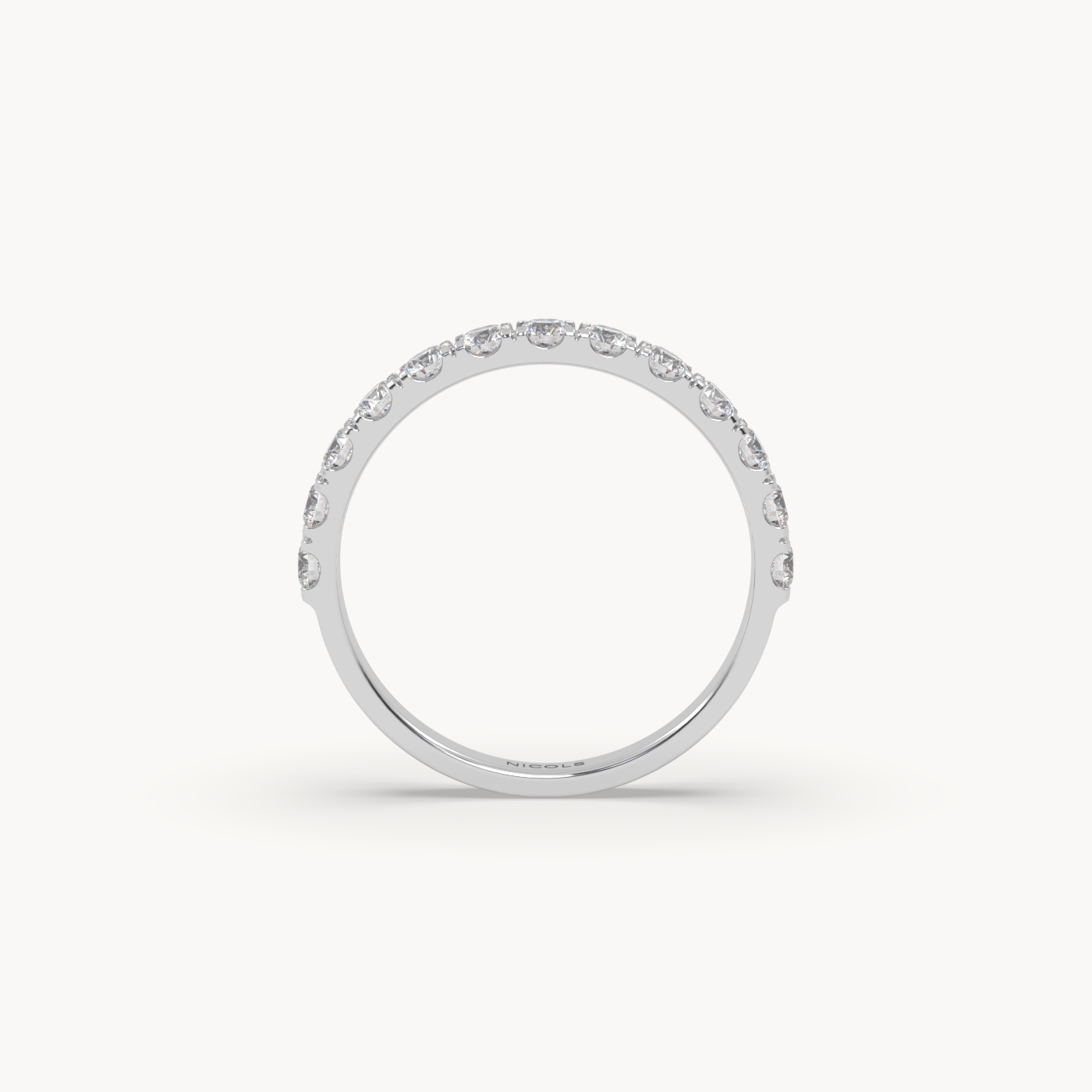 18k white gold  petite pavé half eternity ring round cut – 0.70ct total