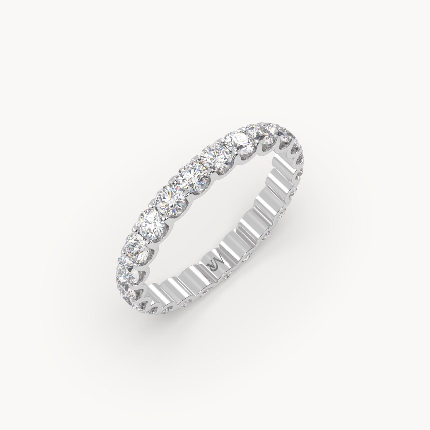 18k white gold  round cut diamond eternity ring – 1.5ct total