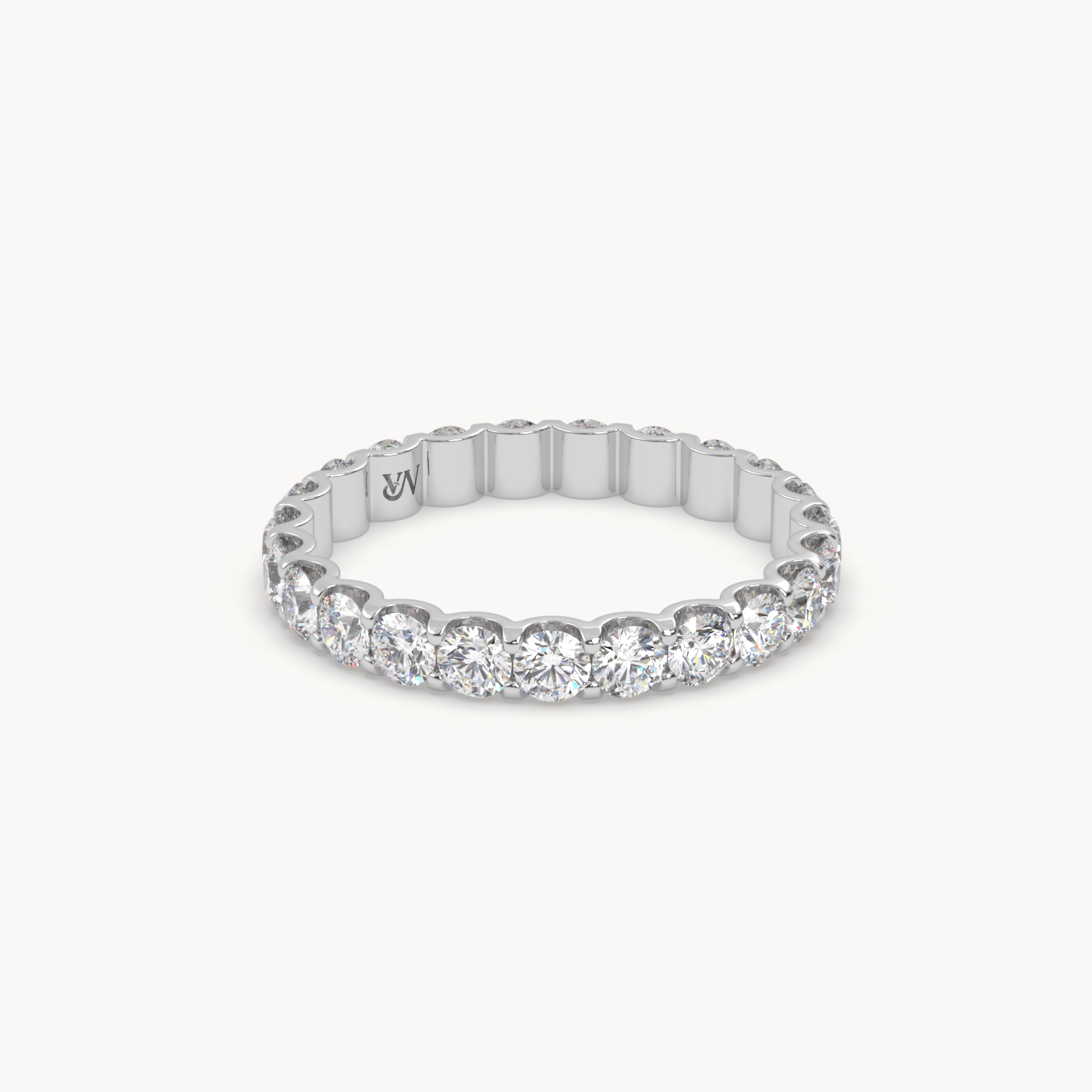 18k white gold  round cut diamond eternity ring – 1.5ct total
