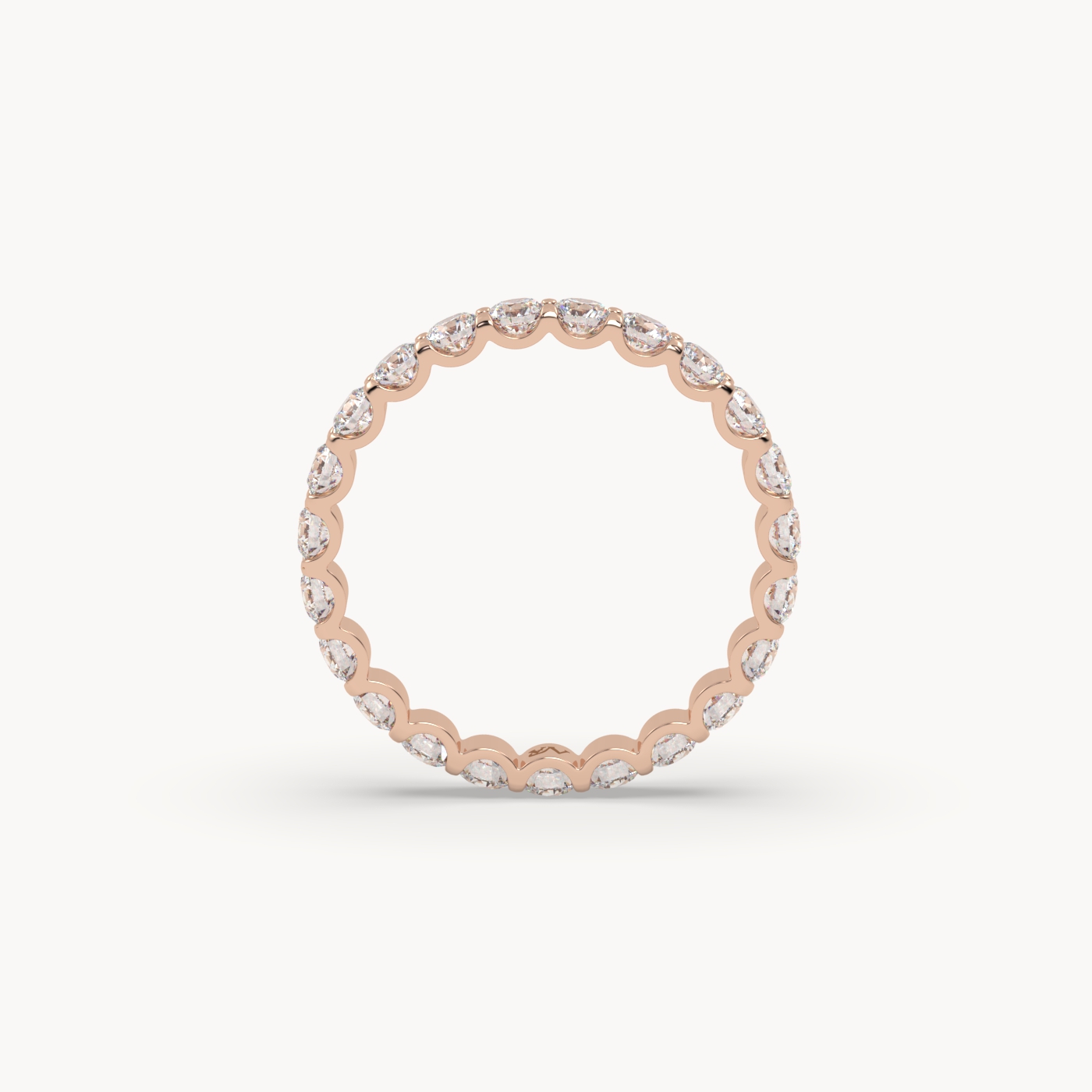 18k rose gold  round cut diamond eternity ring – 1.5ct total