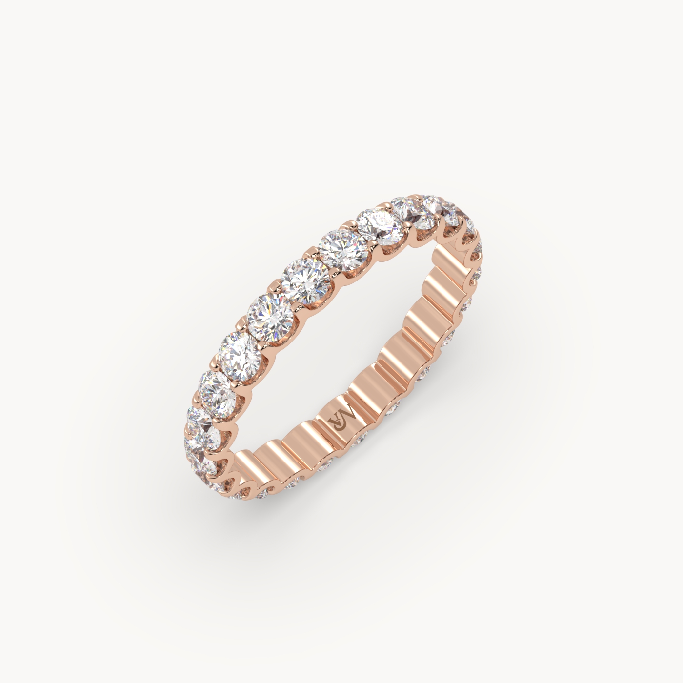 18k rose gold  round cut diamond eternity ring – 1.5ct total