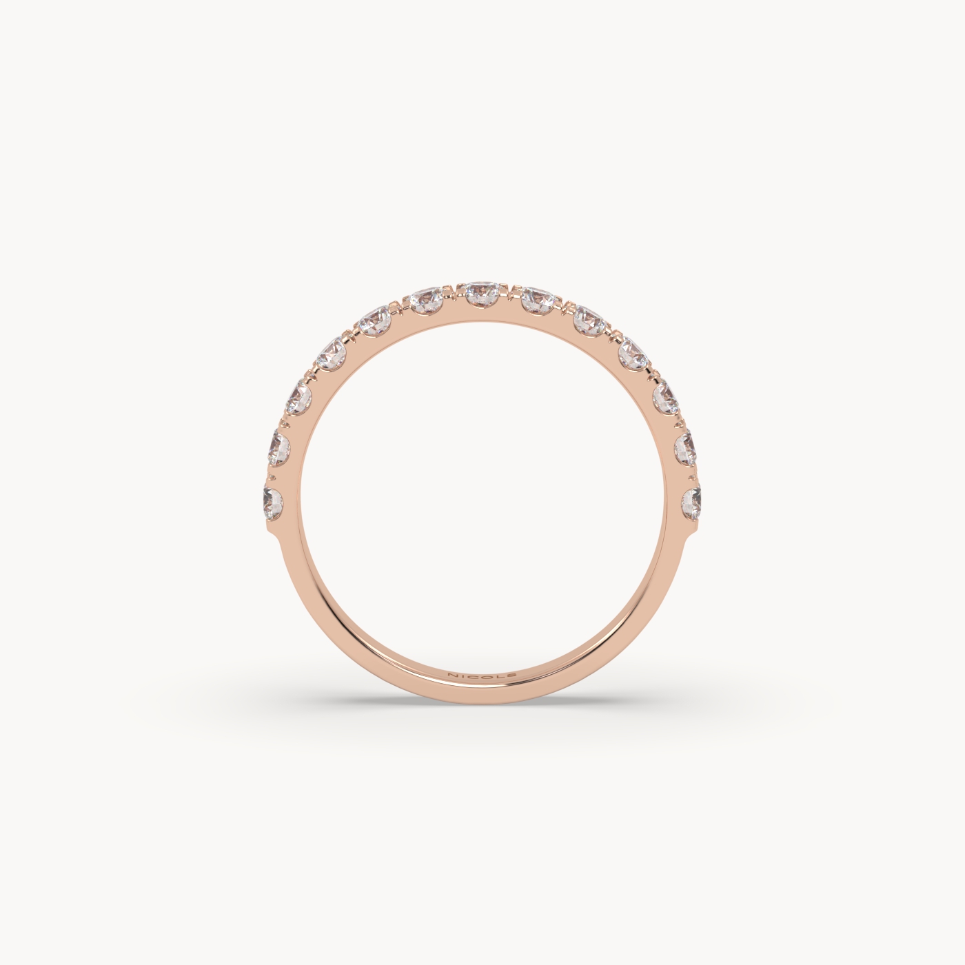 18k rose gold  petite pavé half eternity ring round cut – 0.70ct total