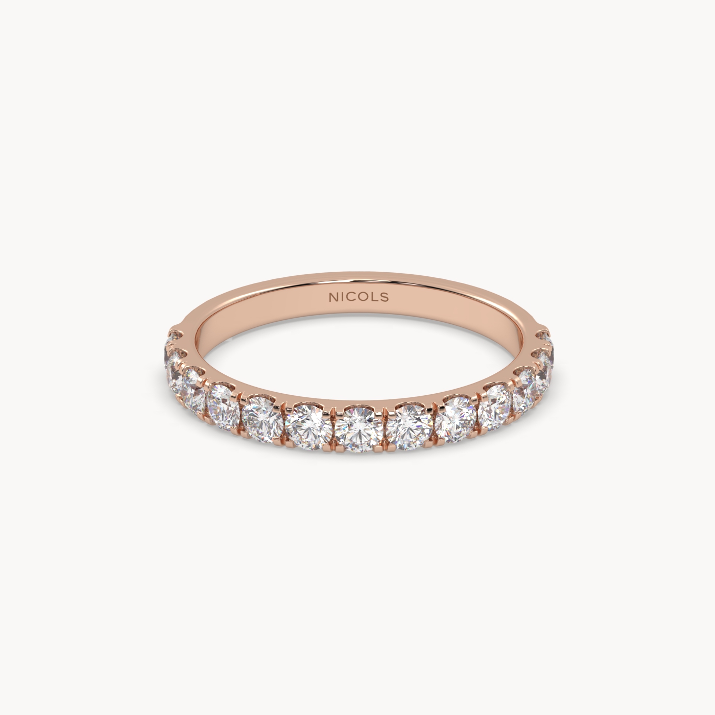 18k white gold  petite pavé half eternity ring round cut – 0.70ct total Photos & images