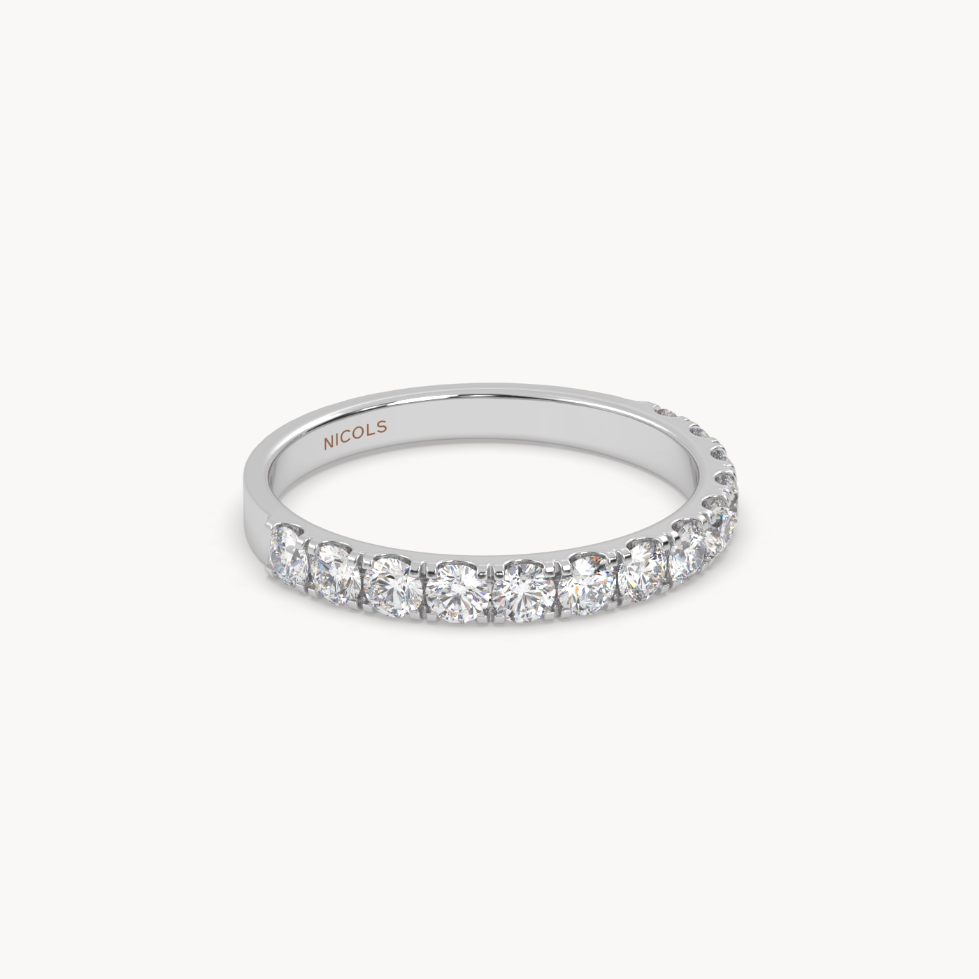 pt platinum  petite pavé half eternity ring round cut – 0.70ct total