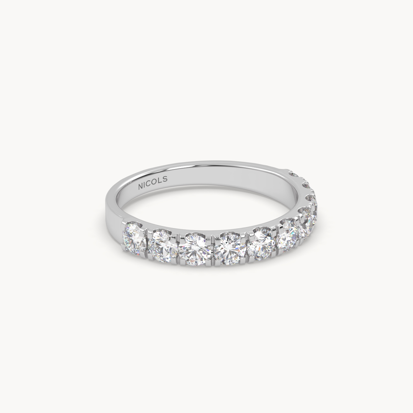18k white gold  petite pavé half eternity ring round cut – 0.70ct total