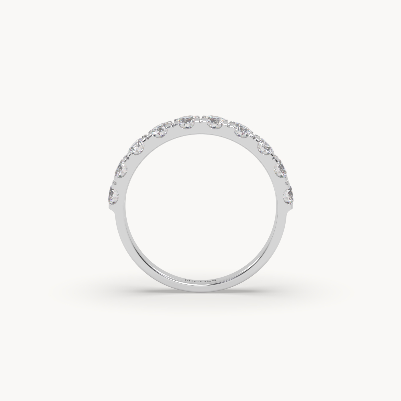18k white gold  petite pavé half eternity ring round cut – 0.70ct total
