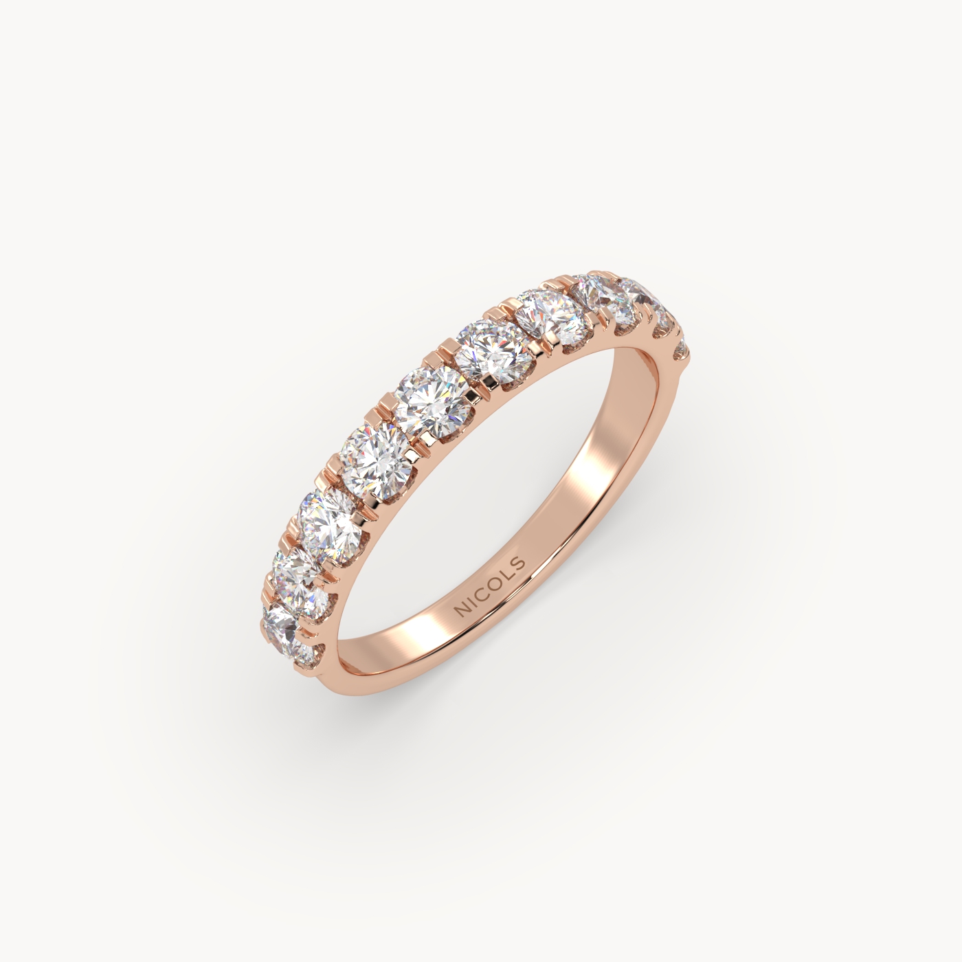 petite pavé half eternity ring round cut – 1ct total