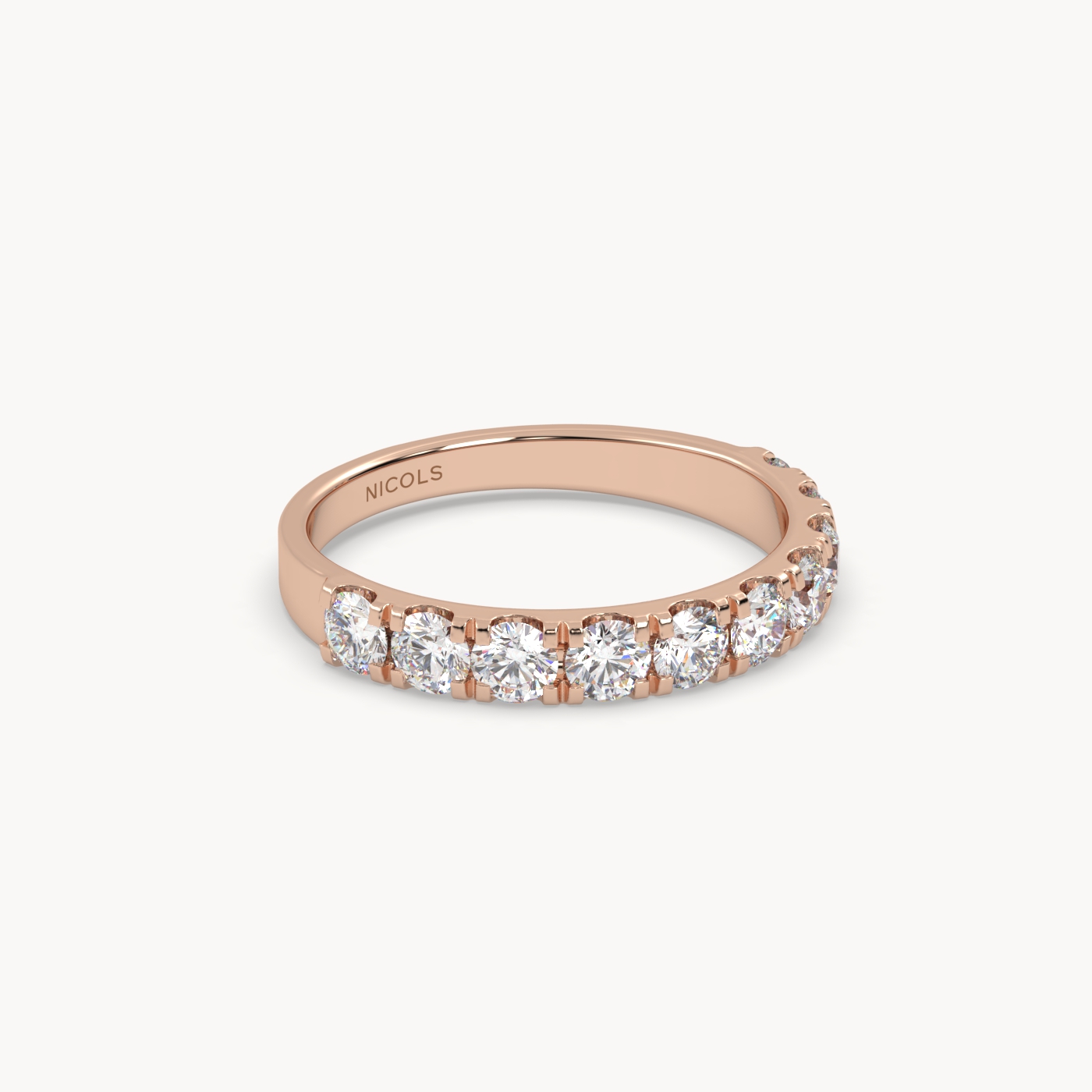 petite pavé half eternity ring round cut – 1ct total