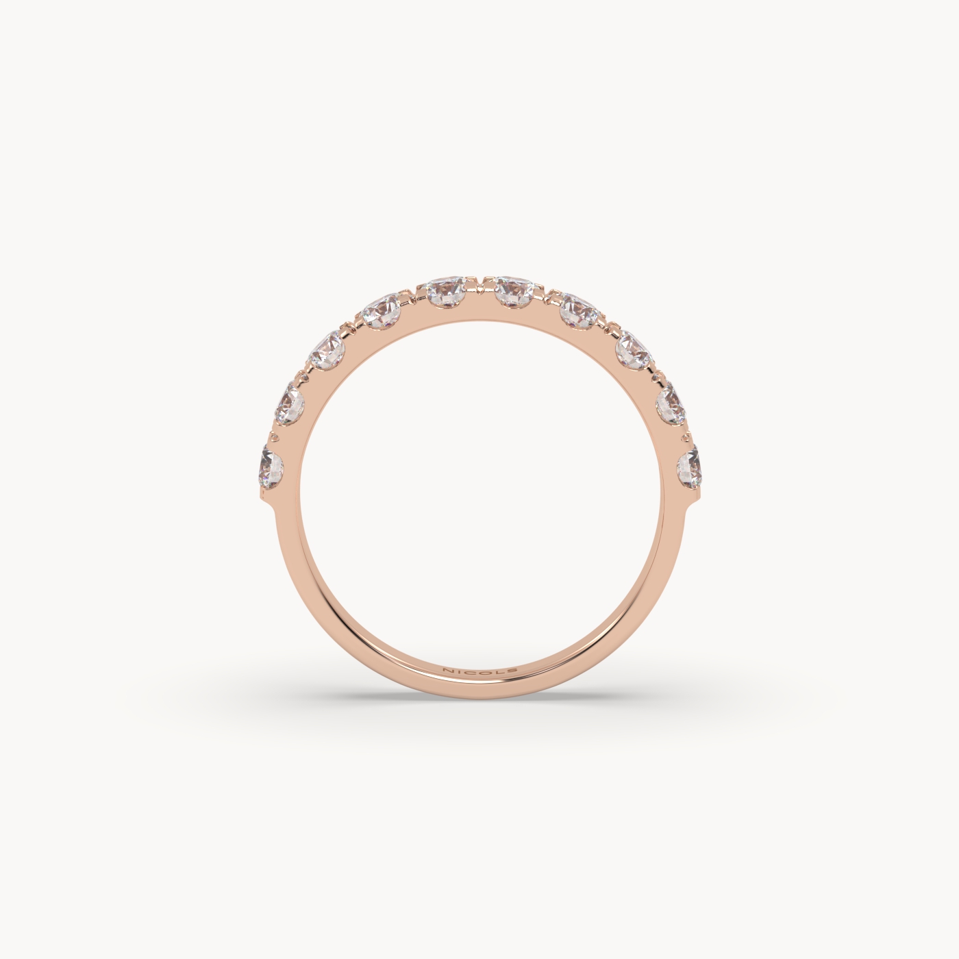 petite pavé half eternity ring round cut – 1ct total