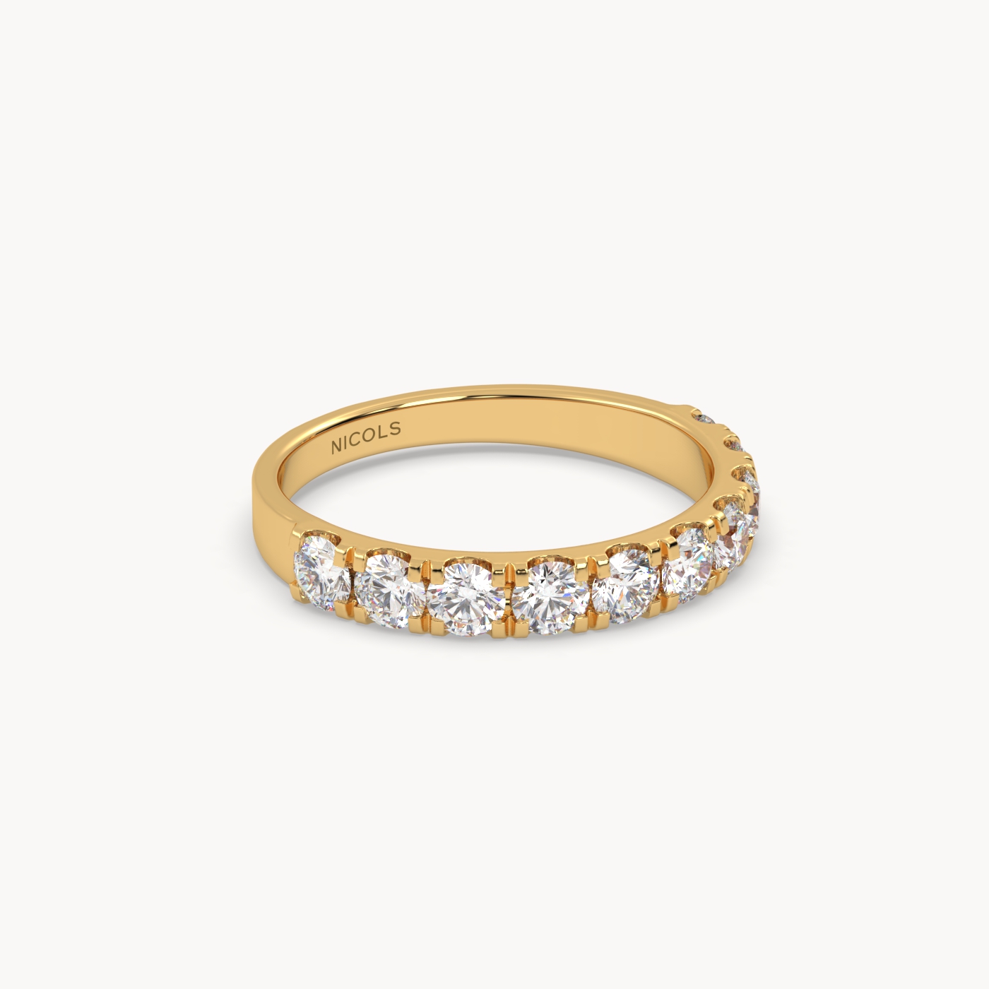petite pavé half eternity ring round cut – 1ct total