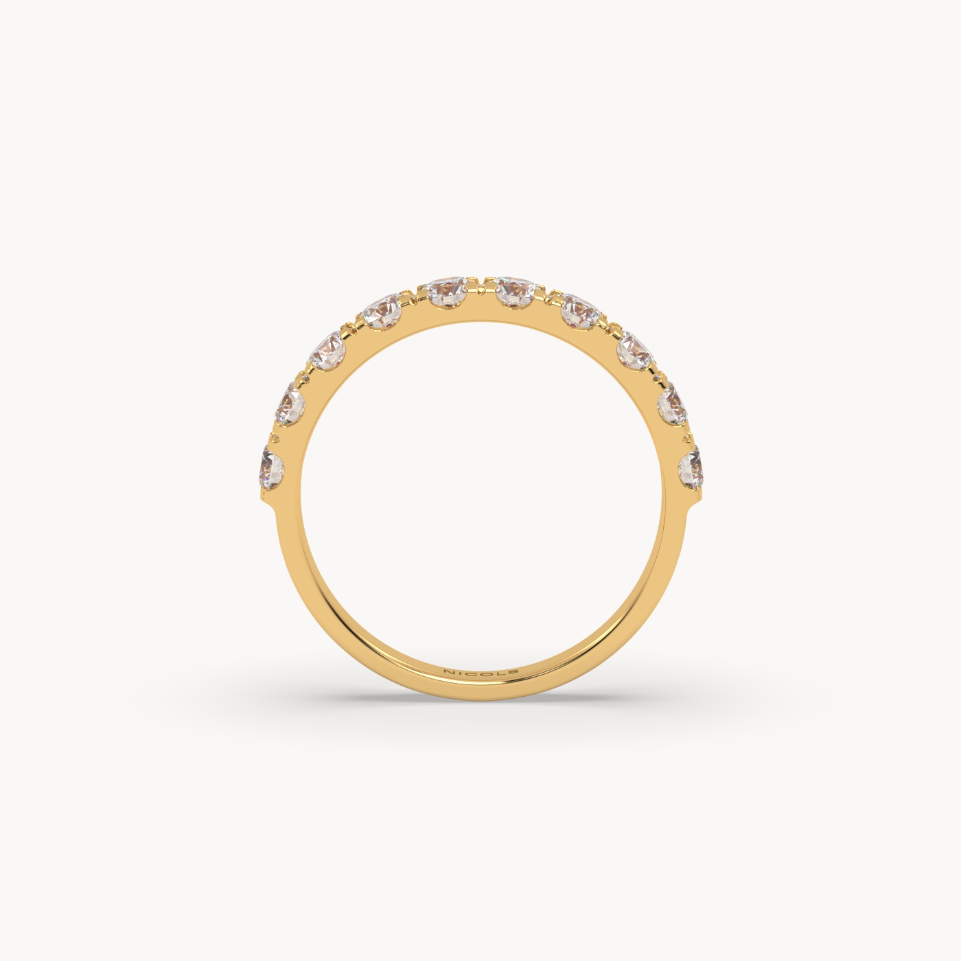 petite pavé half eternity ring round cut – 1ct total