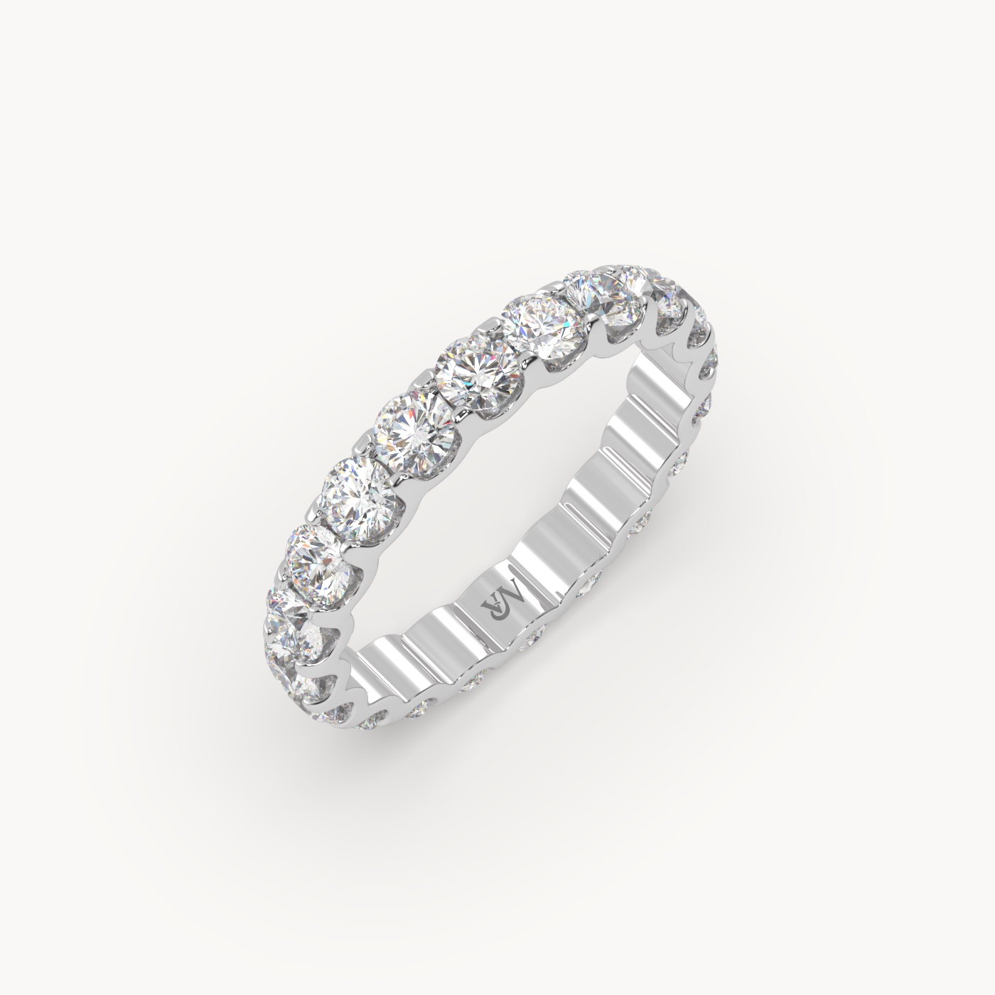 18k white gold  round cut diamond eternity ring – 2ct total