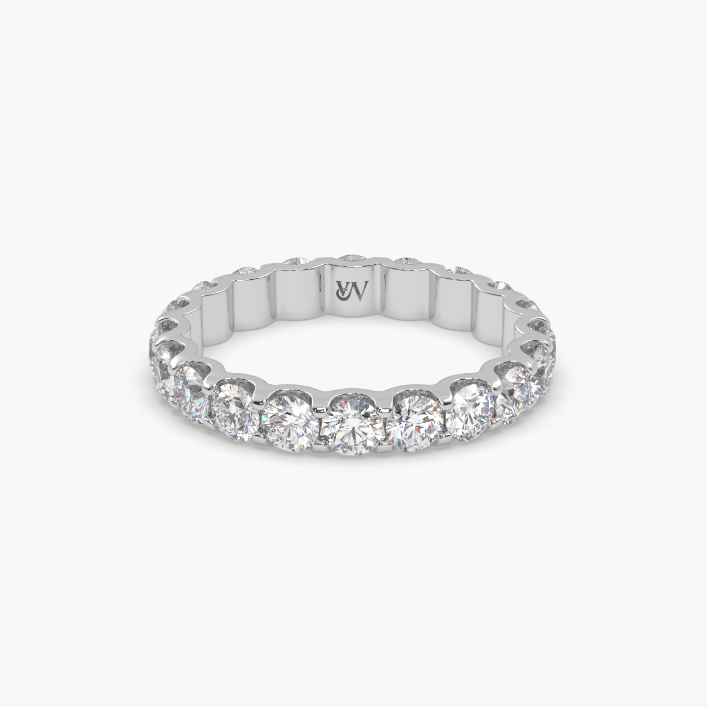 18k white gold  round cut diamond eternity ring – 2ct total