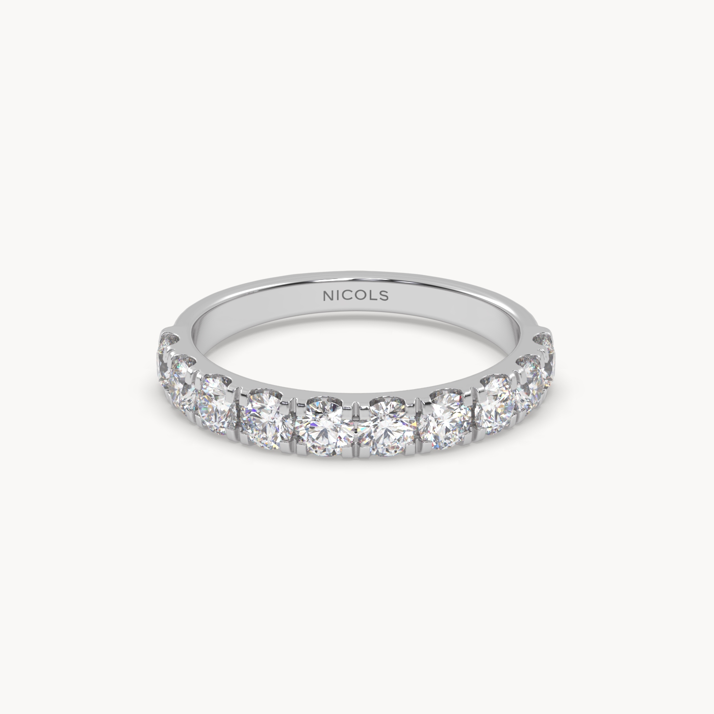 petite pavé half eternity ring round cut – 1ct total