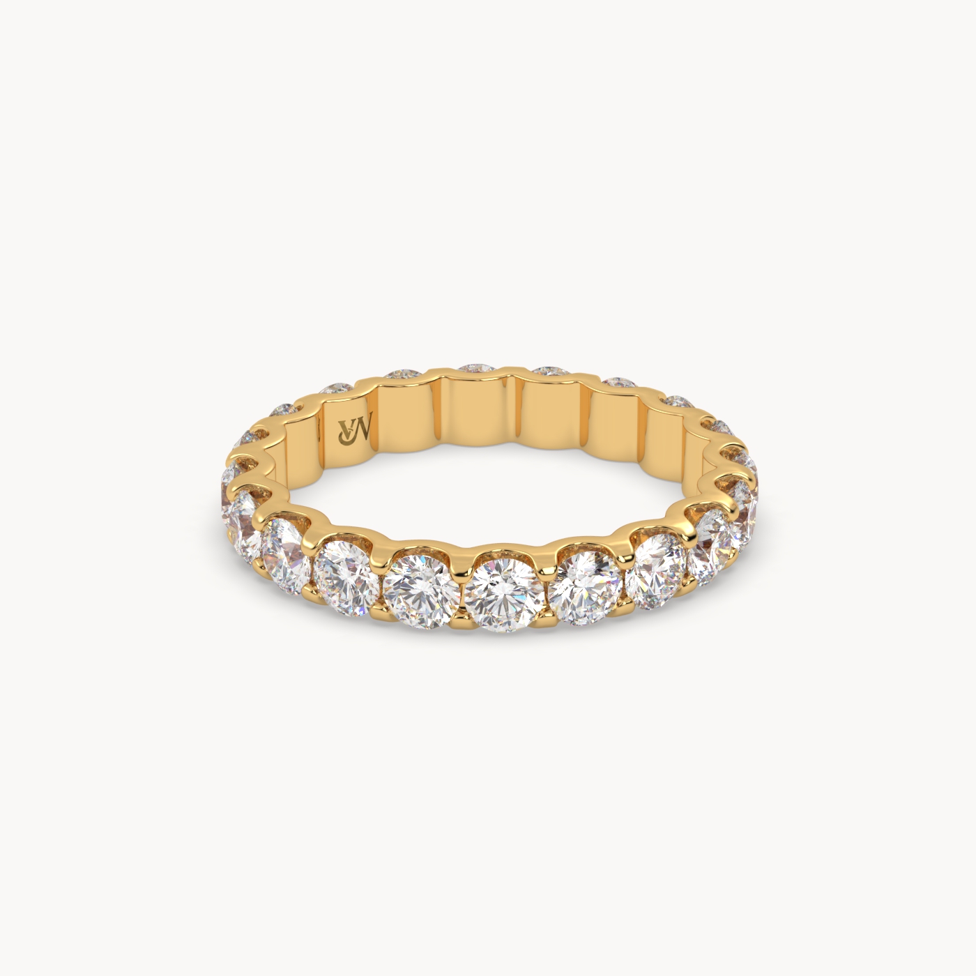 18k yellow gold  round cut diamond eternity ring – 2ct total