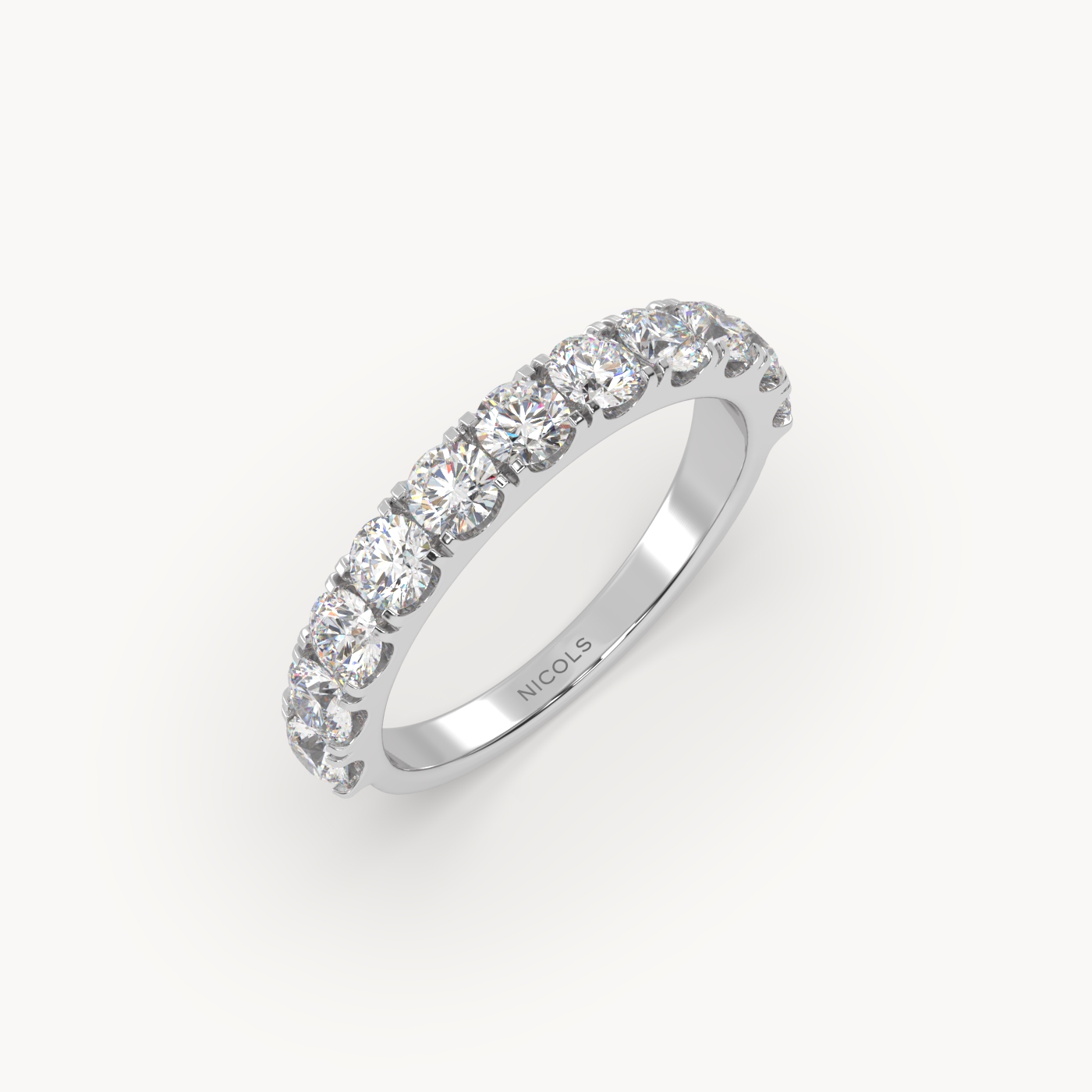 petite pavé half eternity ring round cut – 1.5ct total