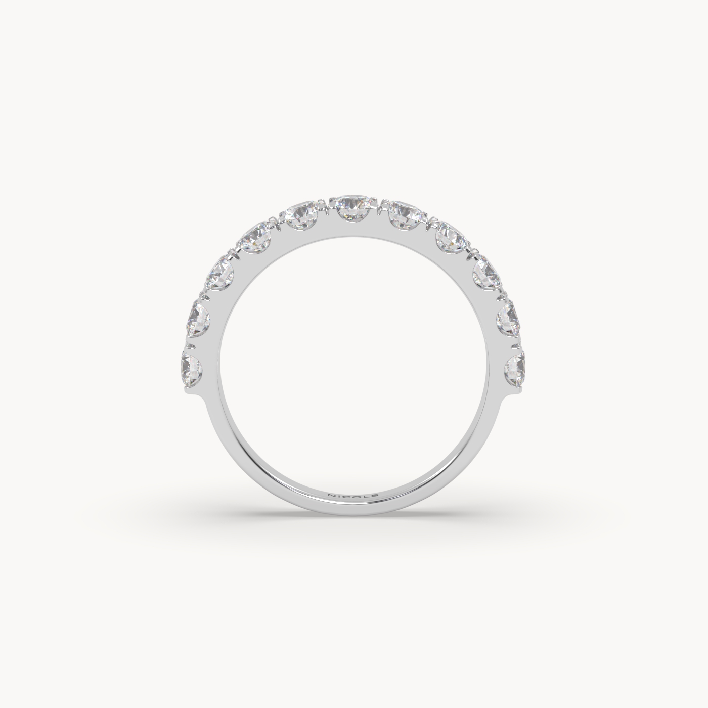 petite pavé half eternity ring round cut – 1.5ct total
