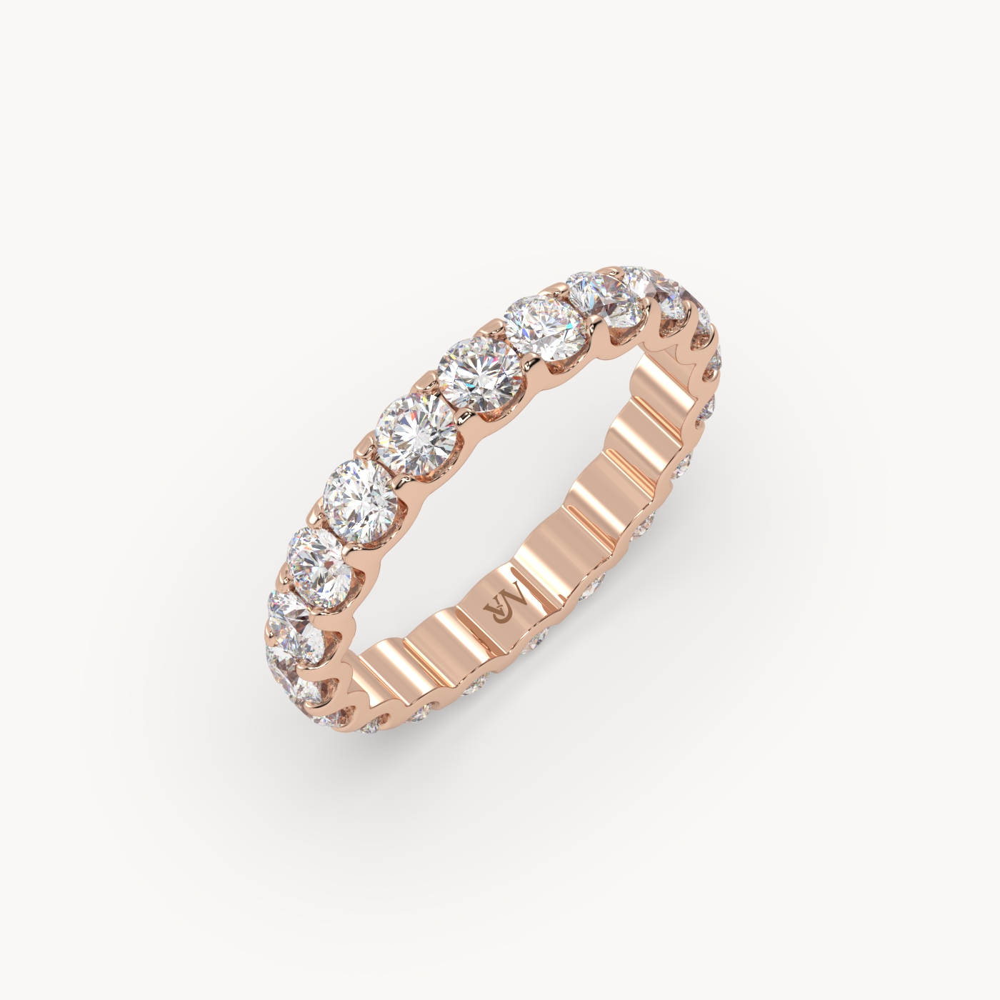 18k rose gold  round cut diamond eternity ring – 2ct total
