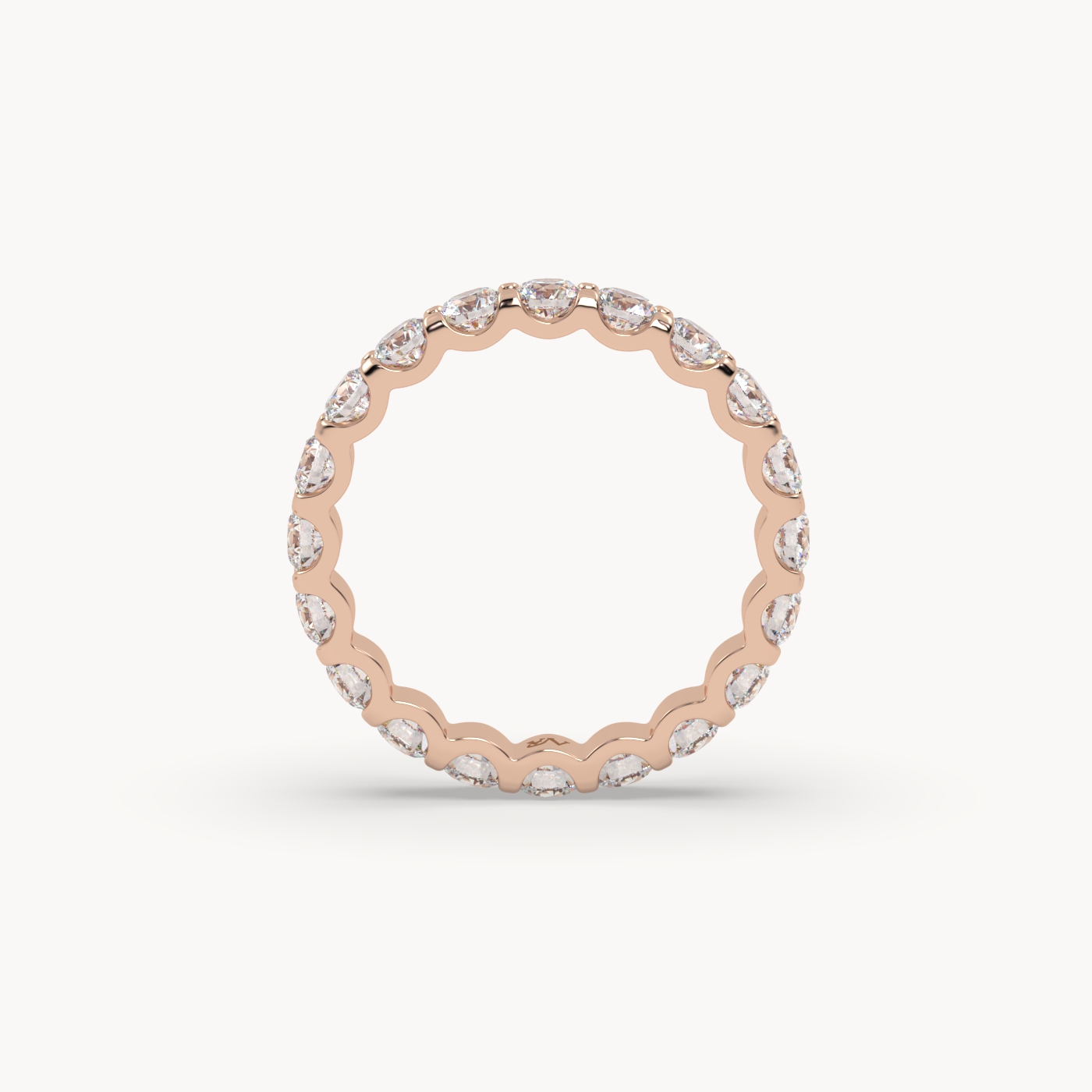18k rose gold  round cut diamond eternity ring – 2ct total