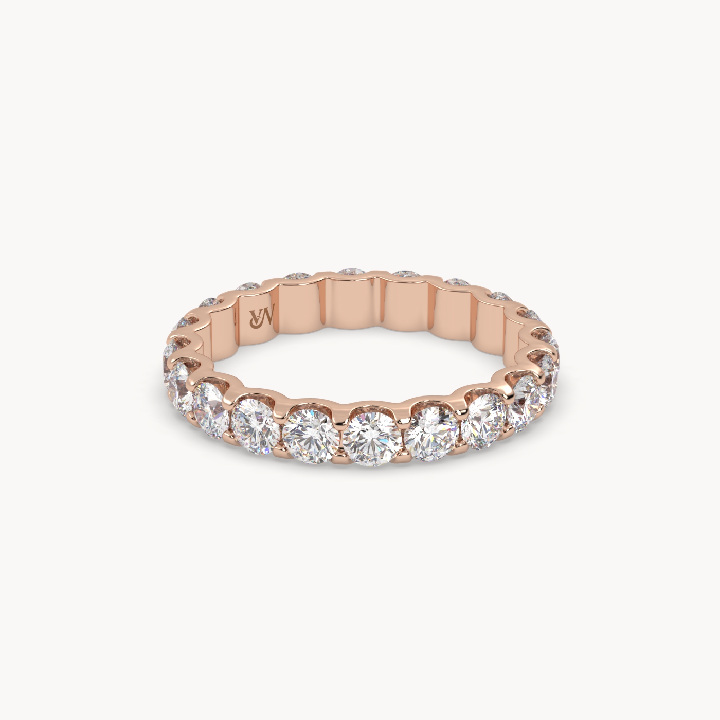 18k rose gold  round cut diamond eternity ring – 2ct total