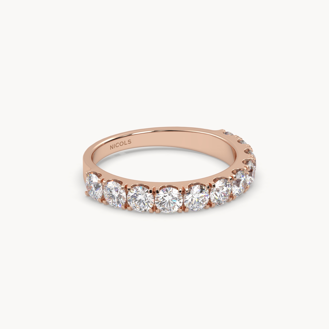 petite pavé half eternity ring round cut – 1.5ct total
