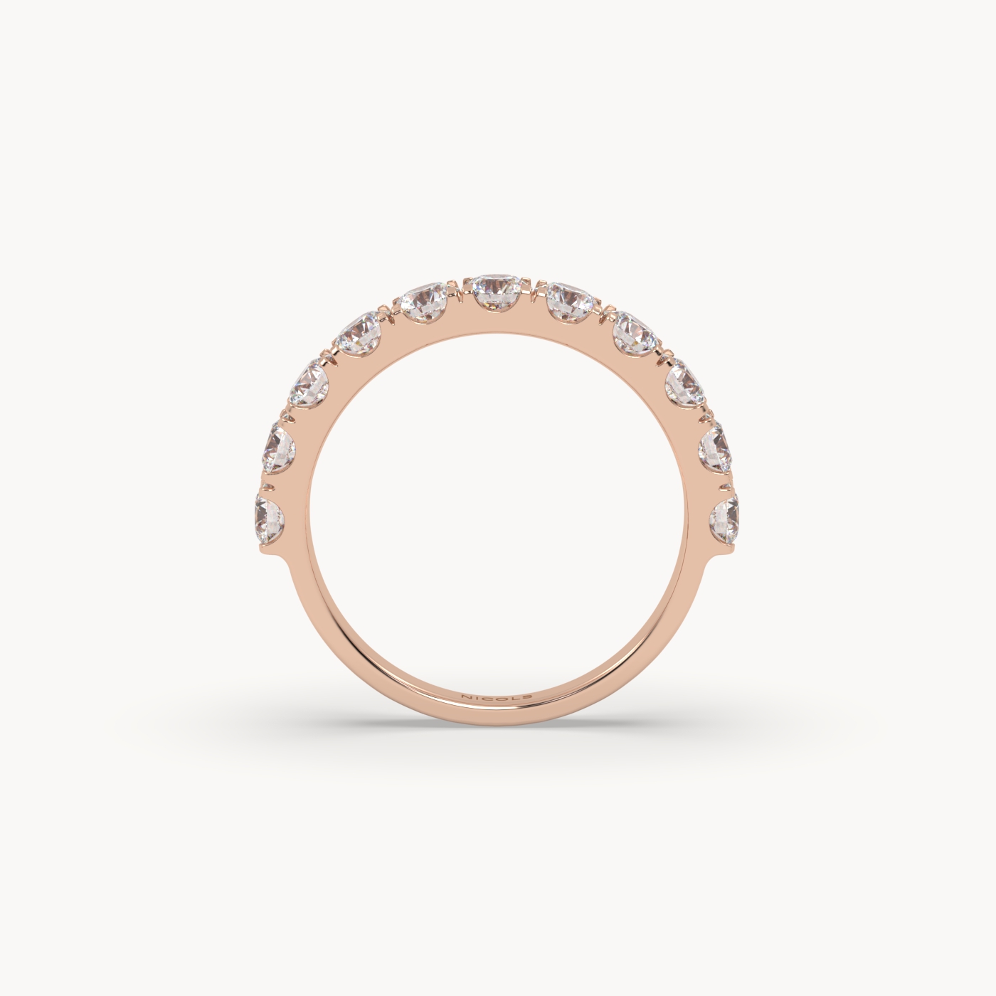 petite pavé half eternity ring round cut – 1.5ct total