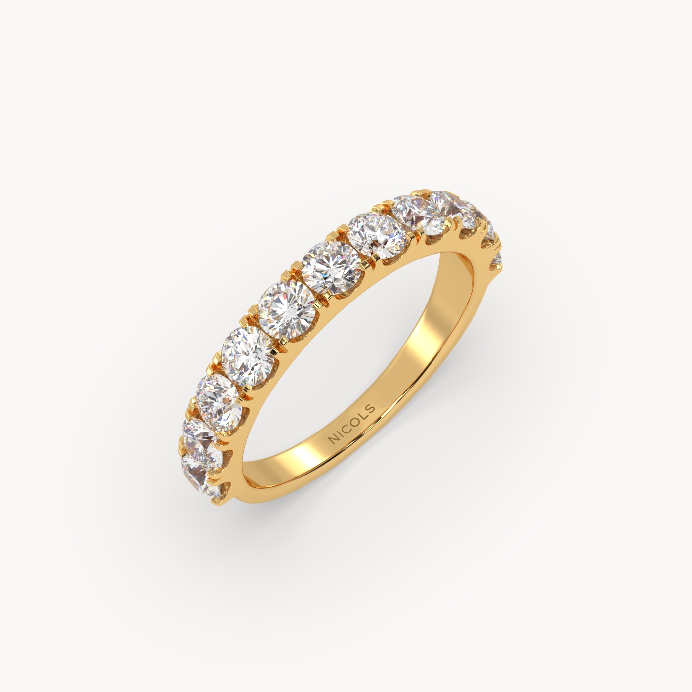 petite pavé half eternity ring round cut – 1.5ct total