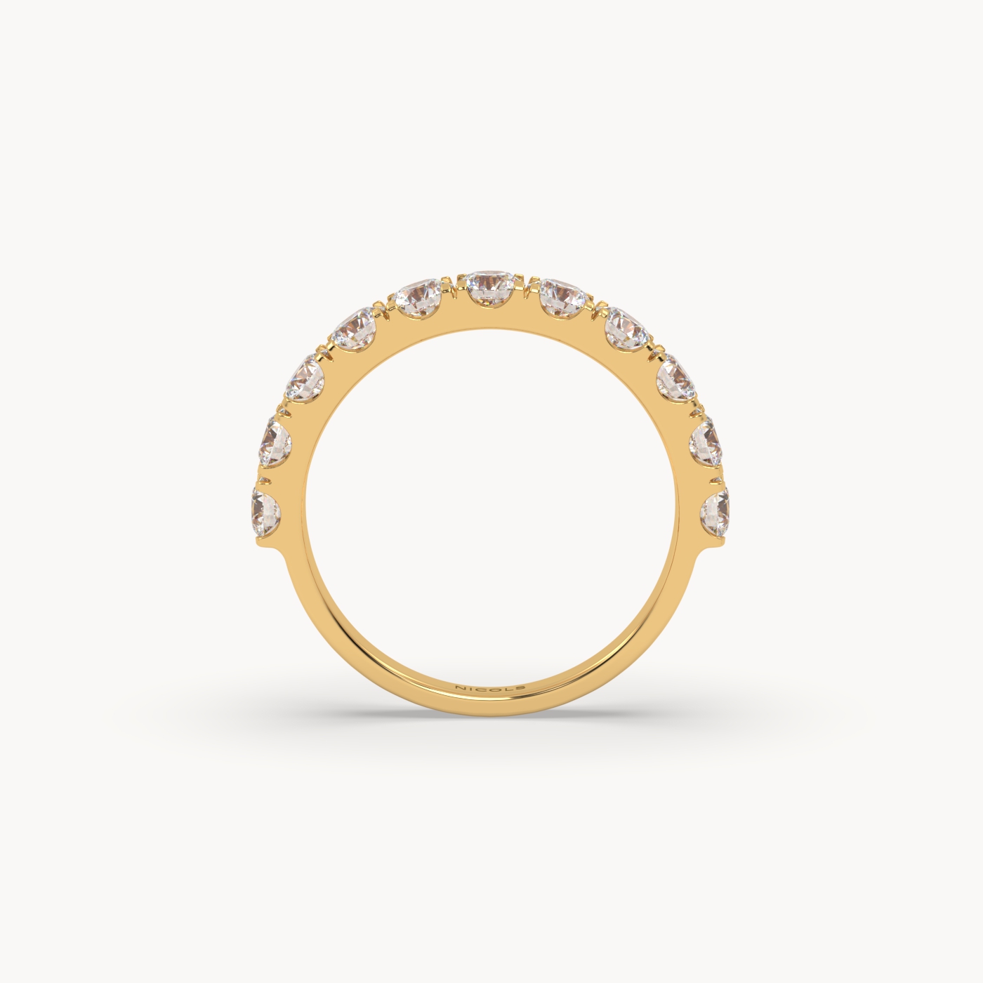 petite pavé half eternity ring round cut – 1.5ct total