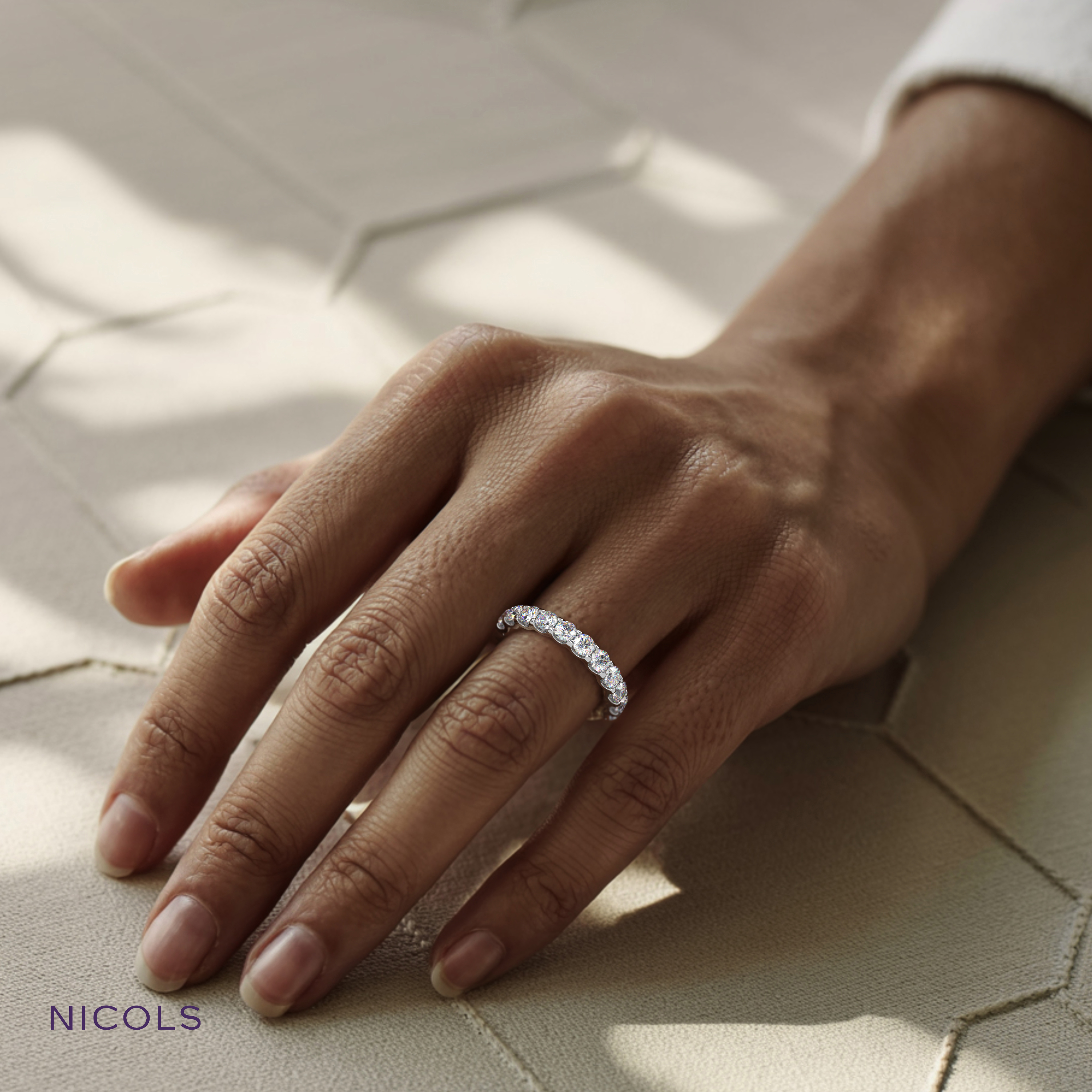 pt platinum  round cut diamond eternity ring – 2ct total