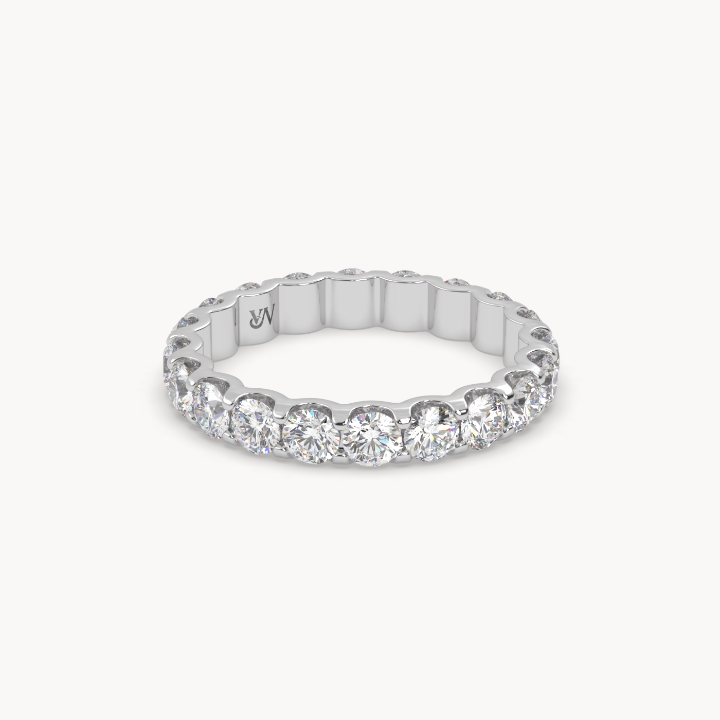 18k white gold  round cut diamond eternity ring – 2ct total Photos & images