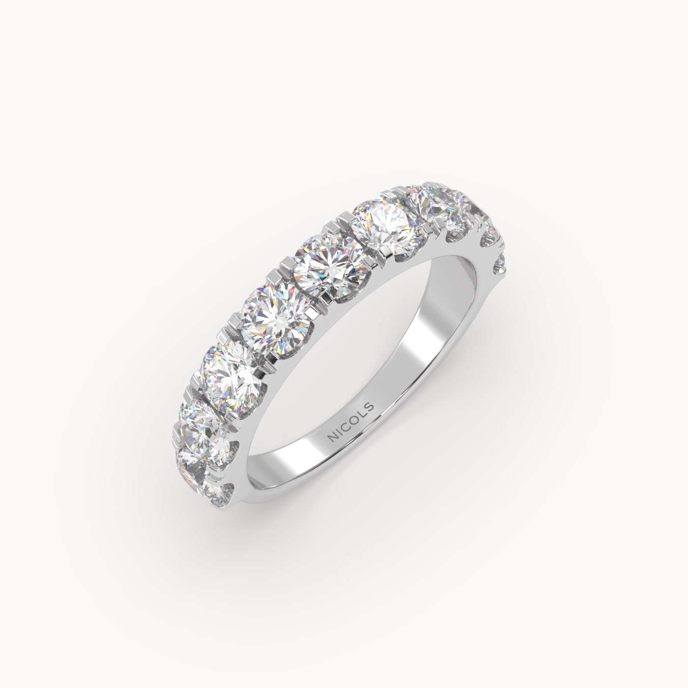 petite pavé half eternity ring round cut – 2ct total