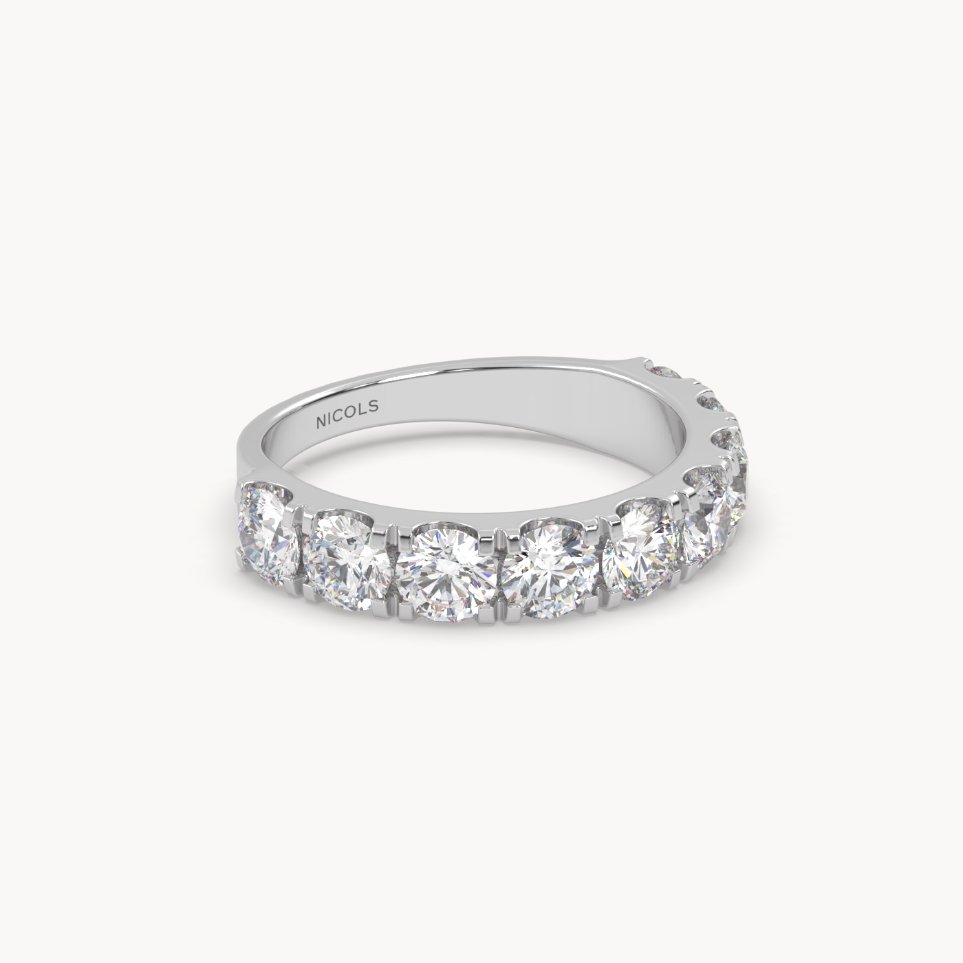 petite pavé half eternity ring round cut – 2ct total