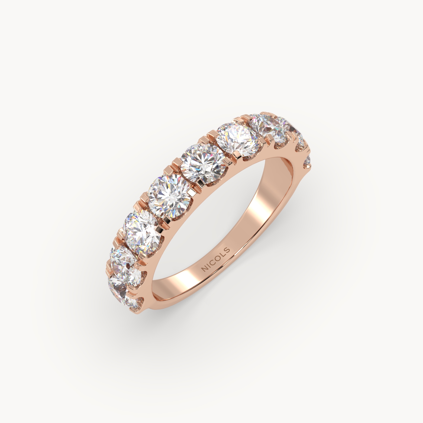 petite pavé half eternity ring round cut – 2ct total