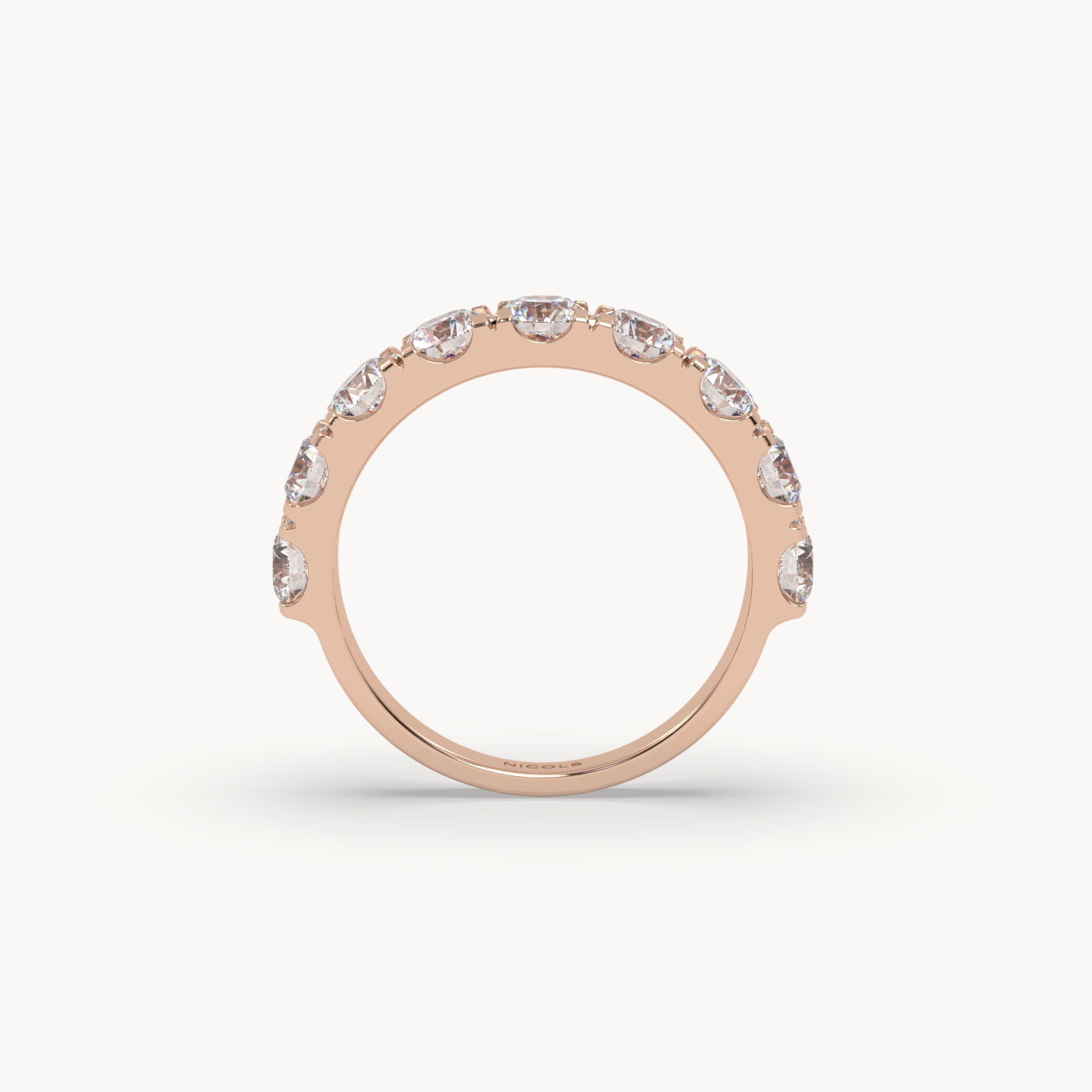 petite pavé half eternity ring round cut – 2ct total