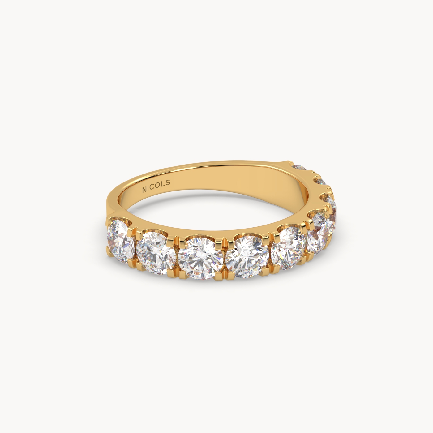 petite pavé half eternity ring round cut – 2ct total