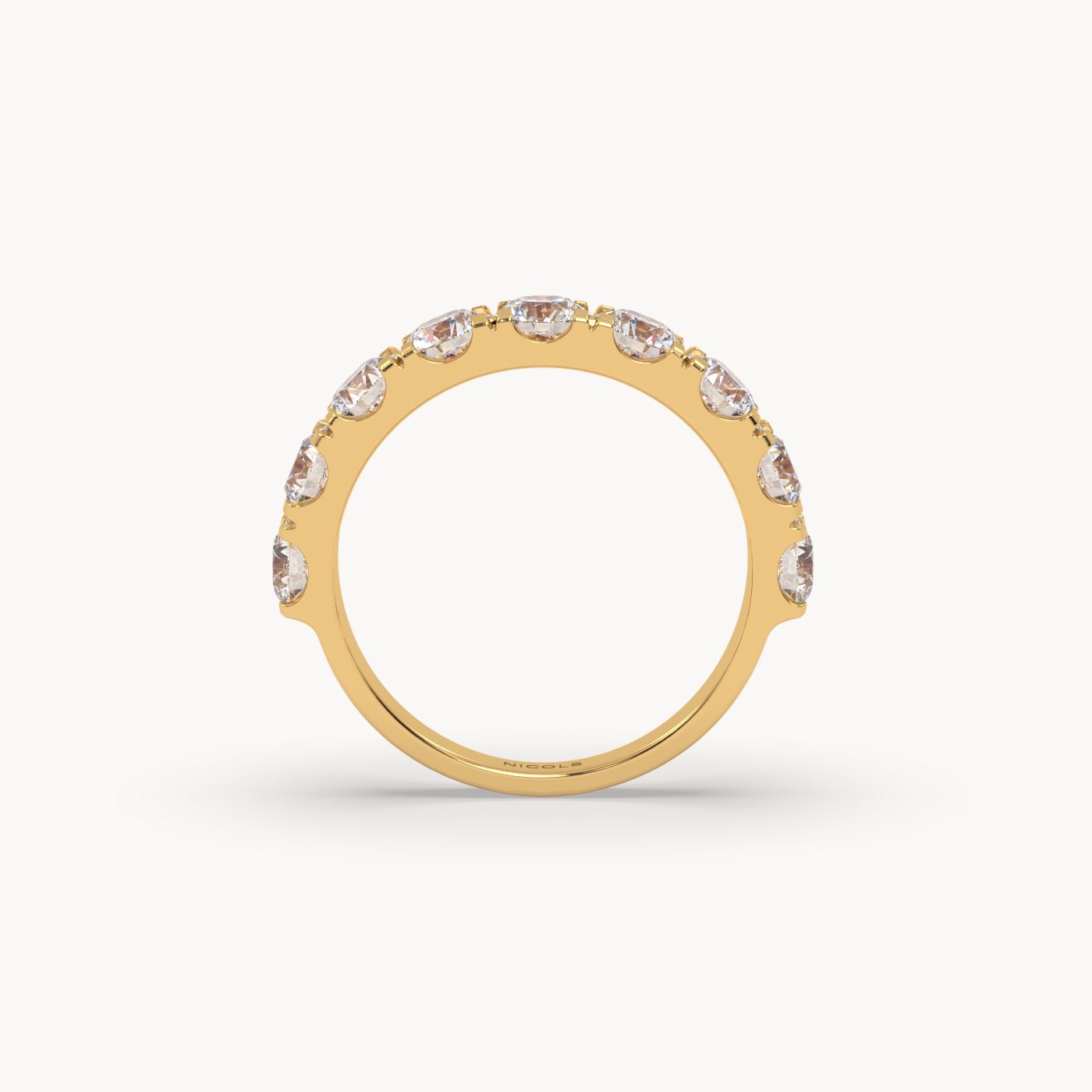 petite pavé half eternity ring round cut – 2ct total