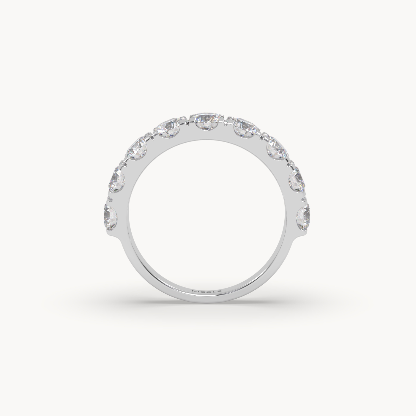 petite pavé half eternity ring round cut – 2ct total