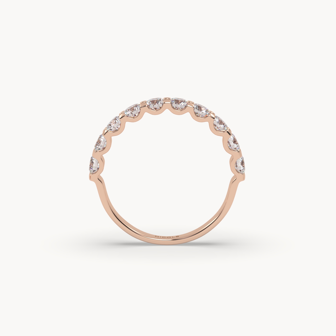 round cut half eternity ring – 1.00ct total