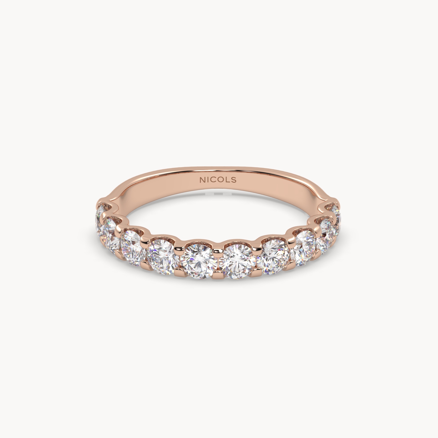 round cut half eternity ring – 1.00ct total