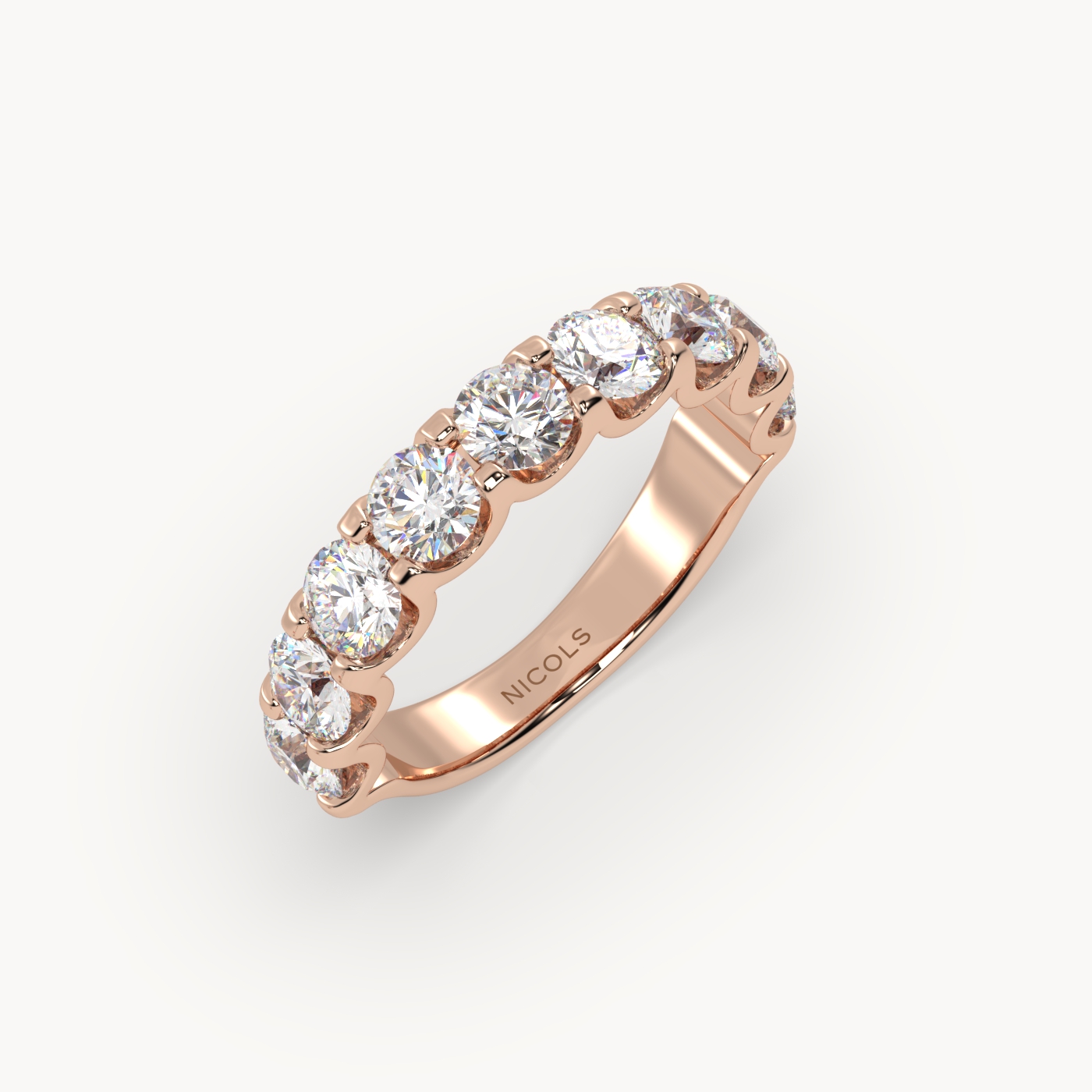 round cut half eternity ring – 2ct total