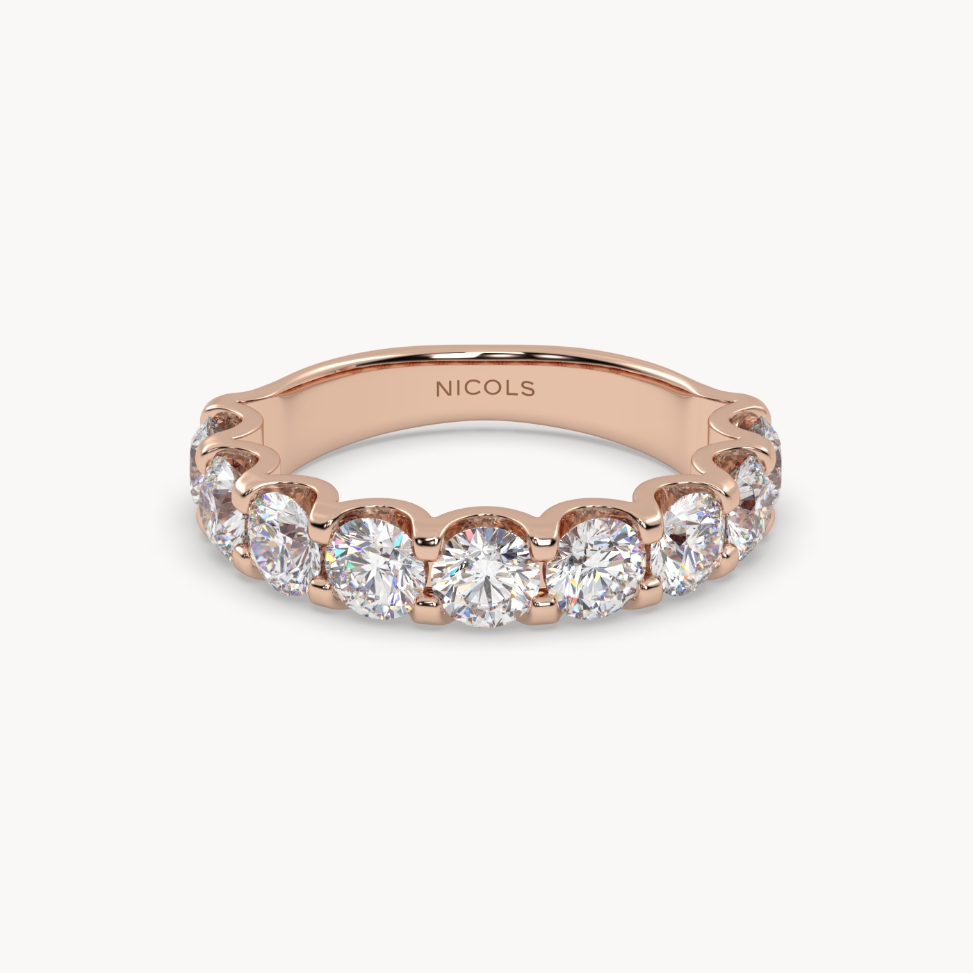 round cut half eternity ring – 2ct total