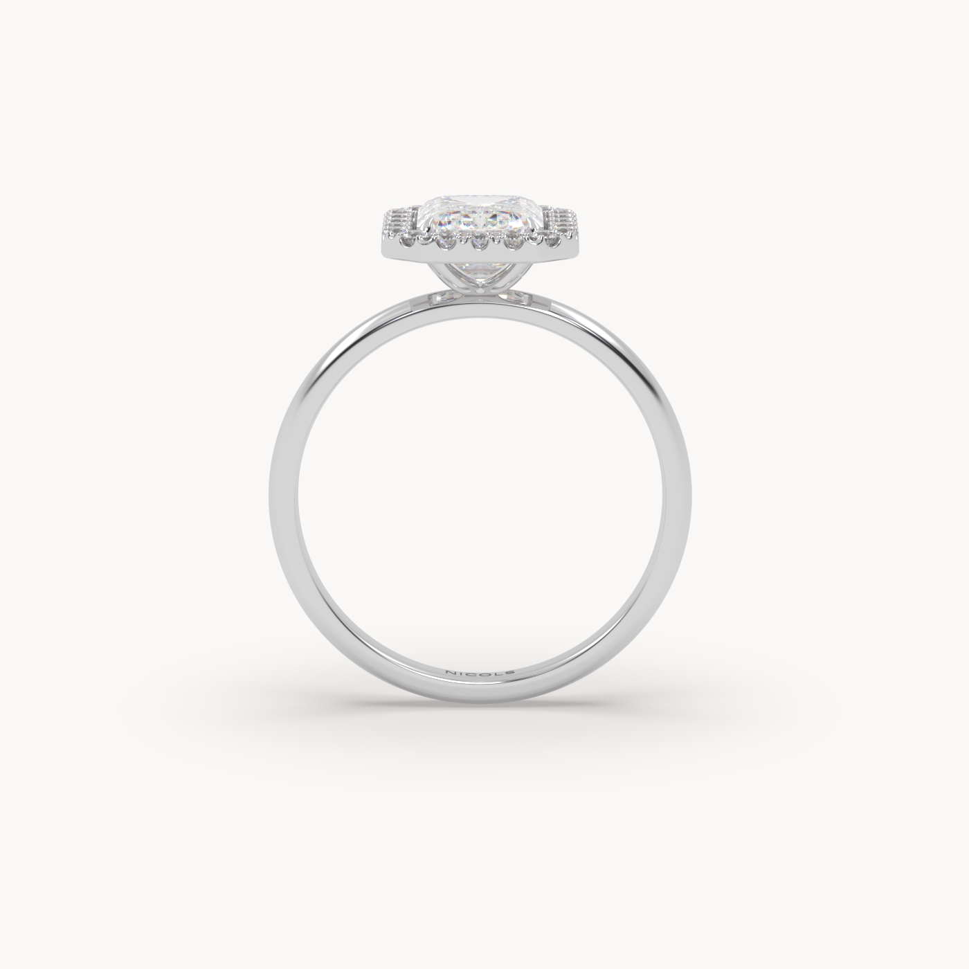 PT Platinum Emerald Halo Diamond Ring